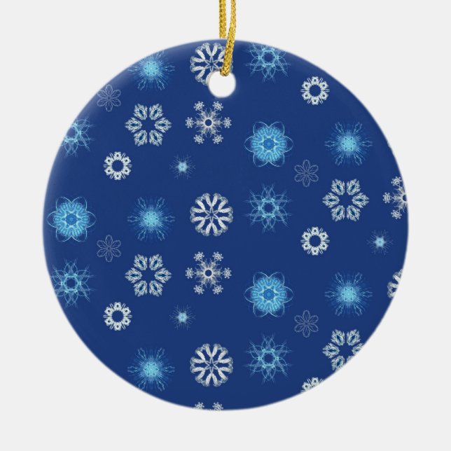 Christmas snowflakes ceramic ornament (Front)