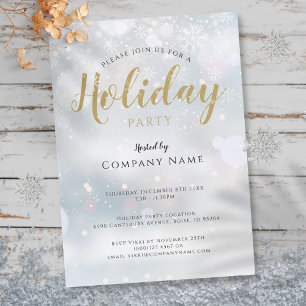 Christmas Snowflakes Corporate Holiday Party Invitation