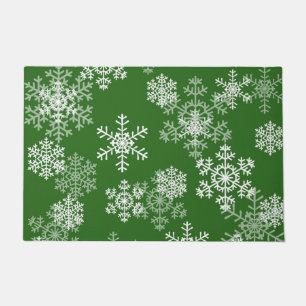 Christmas Snowflakes Doormat-Green Doormat
