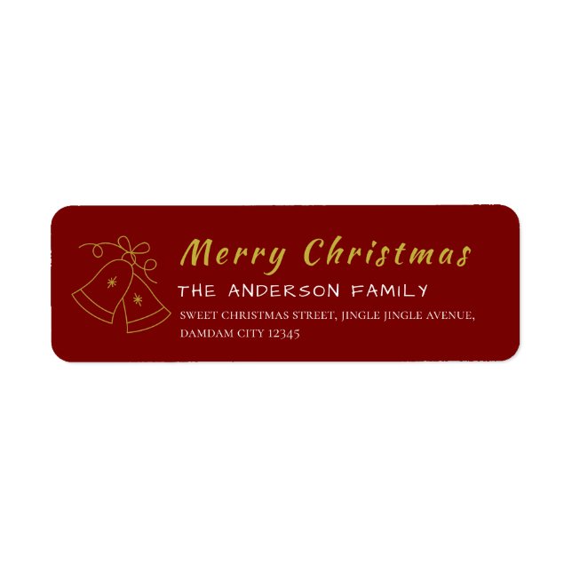 Christmas Snowflakes Elegant Simple Return Address Label (Front)