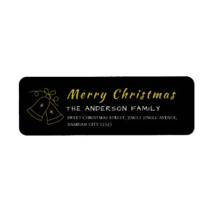 Christmas Snowflakes Elegant Simple Return Address Label