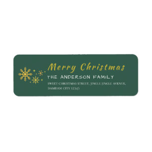 Christmas Snowflakes Elegant Simple Return Address Return Address Label