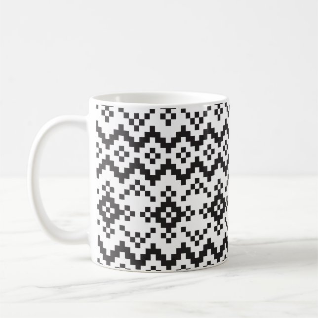 Christmas Snowflakes Fair Isle Seamless Patternart Coffee Mug (Left)