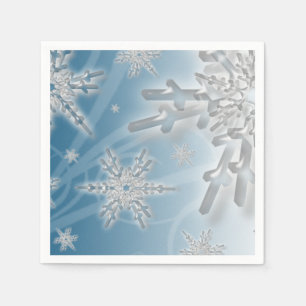 Christmas Snowflakes Fancy Holiday Party Design Napkin
