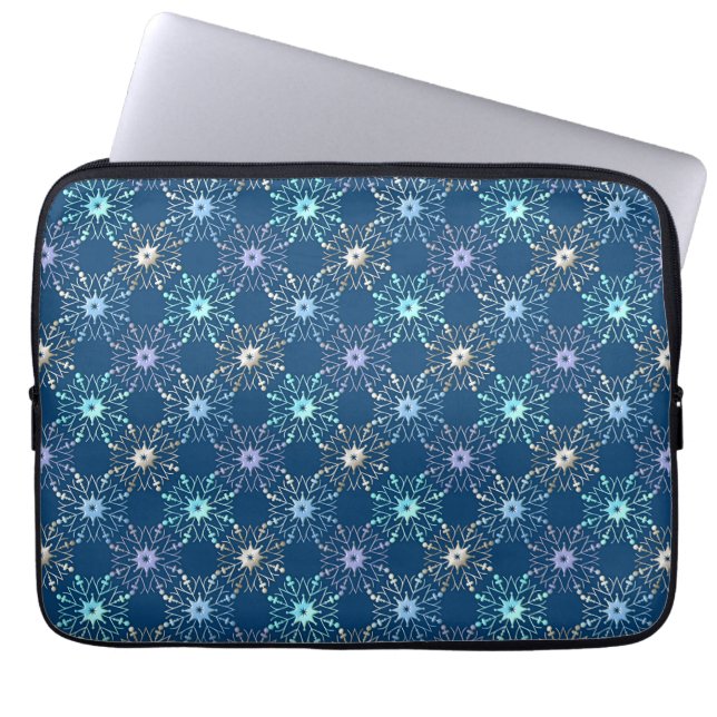 Christmas Snowflakes Holiday pattern Laptop Sleeve (Front)