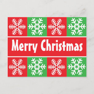 Christmas snowflakes holiday postcard