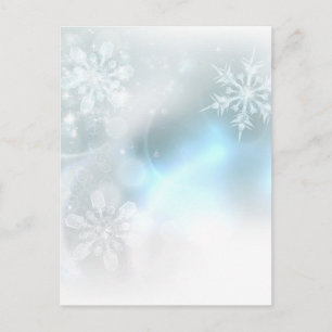 Christmas Snowflakes Ice Crystals Background Holiday Postcard