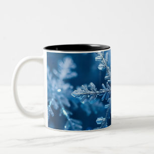 Christmas Snowflakes In Blue Colour Digital Art Two-Tone Coffee Mug