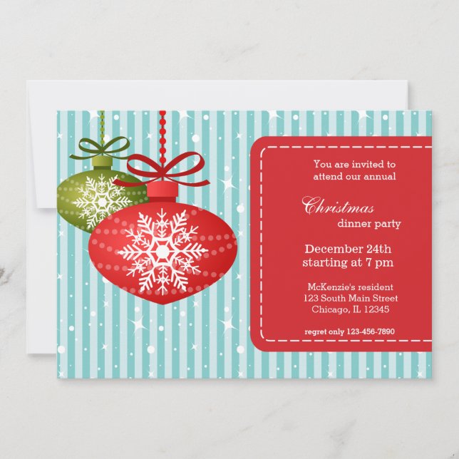 Christmas Snowflakes Invitation (Front)