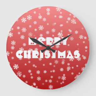 Christmas Snowflakes Large Clock