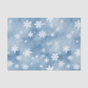 Christmas Snowflakes Light Blue Sky Tissue Paper