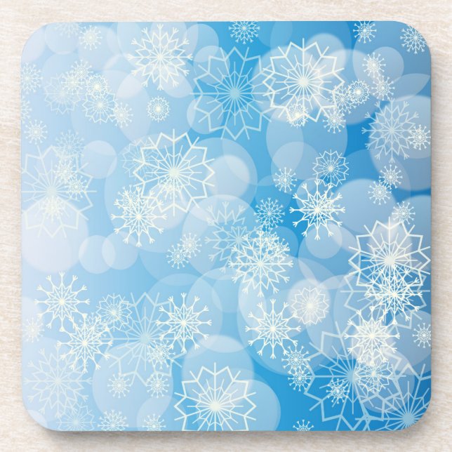 Christmas snowflakes on a blue background    coaster (Front)