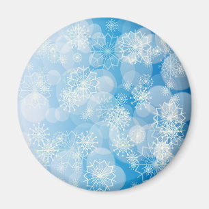 Christmas snowflakes on a blue background magnet