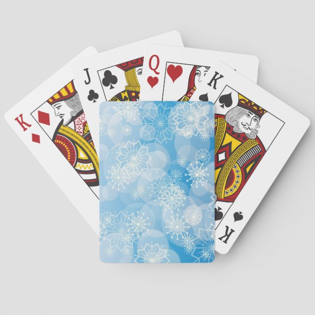 Christmas snowflakes on a blue background         playing cards (Back)