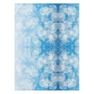 Christmas snowflakes on a blue background tablecloth