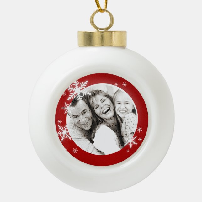Christmas Snowflakes Personalised Photo ornament (Front)