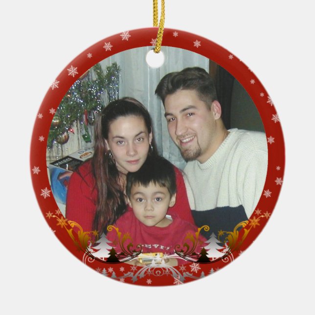 Christmas snowflakes photo Ornament (Front)