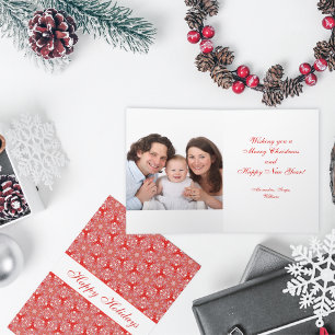 Christmas Snowflakes Photo Personalised Pattern Holiday Card