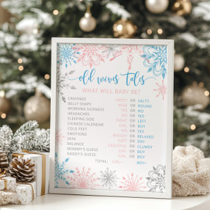Christmas snowflakes pink or blue Old Wives Tales Poster