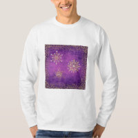 Christmas Snowflakes Purple & Gold Glitter