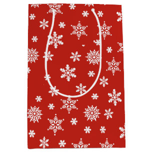 Christmas snowflakes red and white Gift Bag