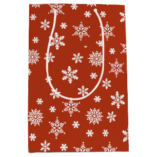 Christmas snowflakes red and white Gift Bag