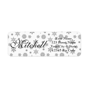 Christmas snowflakes return address labels