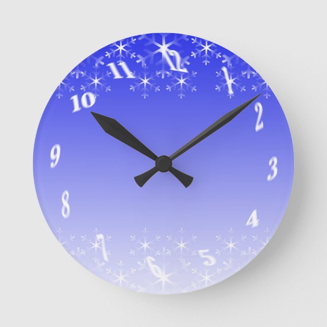 Christmas snowflakes round clock (Front)