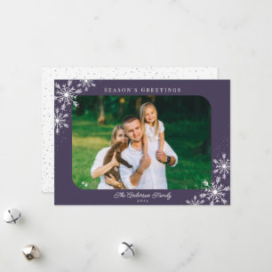 Christmas Snowflakes Season's Greetings Photo Holiday Card