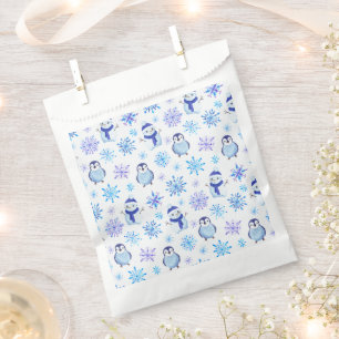 Christmas Snowflakes, Snowmen and Penguins Favour Bag