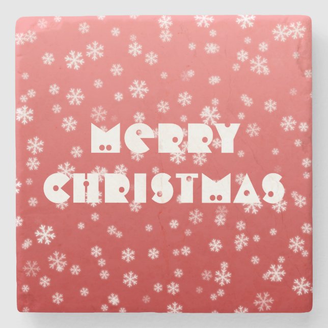 Christmas Snowflakes Stone Coaster (Front)