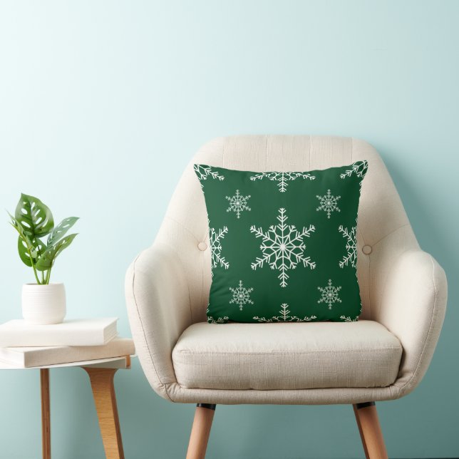Christmas Snowflakes Throw Pillow (Chair)