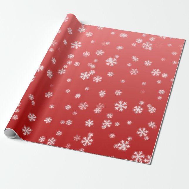 Christmas Snowflakes Wrapping Paper (Unrolled)