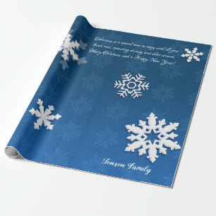 Christmas Snowflakes & Your Wishes, Personalised Wrapping Paper
