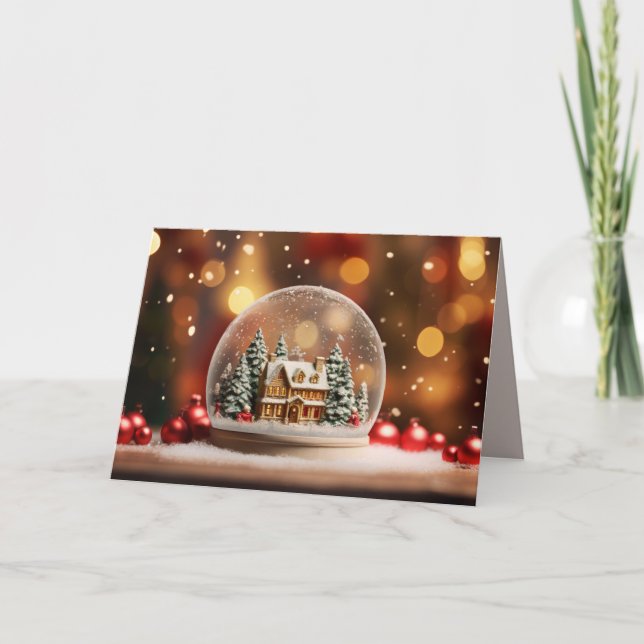 Christmas Snowglobe Holiday Card (Front)