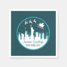 CHRISTMAS SNOWGLOBE NEW YORK CITY SKYLINE PAPER