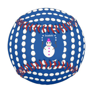 Christmas Snowlady Juggling Snowballs Funny Baseball