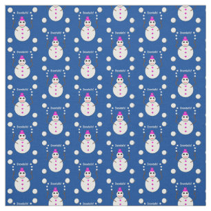 Christmas Snowlady Juggling Snowballs Funny Fabric
