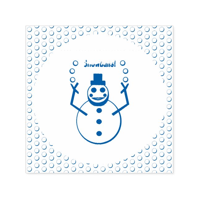 Christmas Snowlady Juggling Snowballs Funny Self-inking Stamp (Design)
