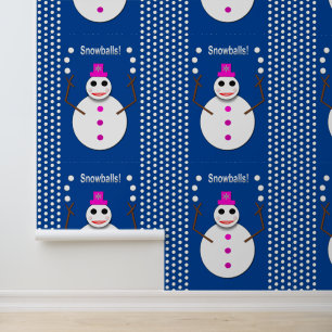 Christmas Snowlady Juggling Snowballs Funny Wallpaper