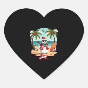 christmas Snowman (1) Heart Sticker