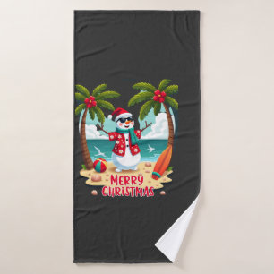 christmas Snowman (2) Bath Towel