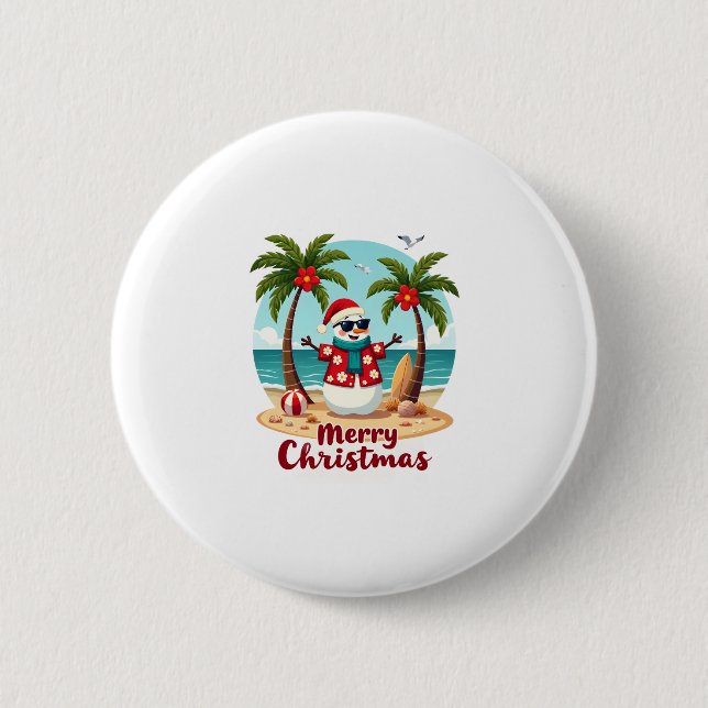 christmas Snowman (3) 6 Cm Round Badge (Front)