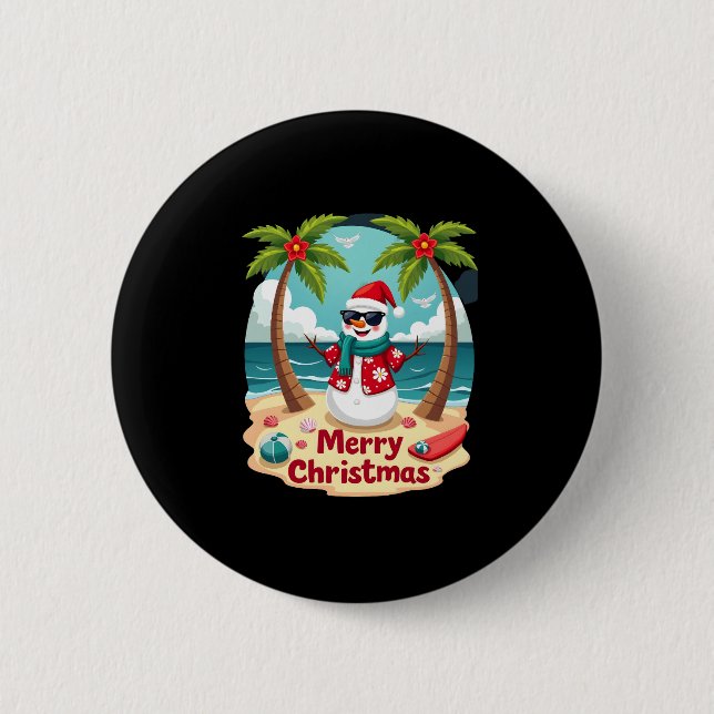 christmas Snowman (4) 6 Cm Round Badge (Front)