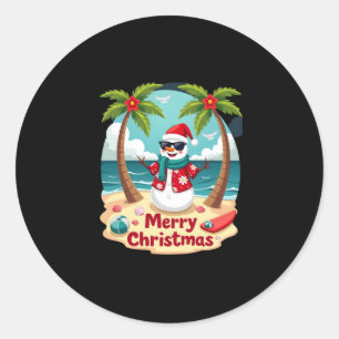christmas Snowman (4) Classic Round Sticker