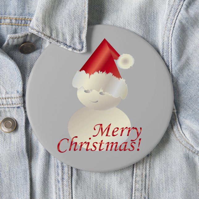 Christmas Snowman 6 Cm Round Badge (In Situ)