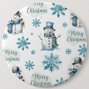 Christmas Snowman 6 Cm Round Badge