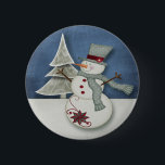 Christmas Snowman 6 Cm Round Badge<br><div class="desc">Christmas whimsical Snowman button.. ideal gifts for christmas .. by Ricaso</div>
