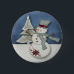 Christmas Snowman 6 Cm Round Badge<br><div class="desc">Christmas whimsical Snowman button.. ideal gifts for christmas .. by Ricaso</div>