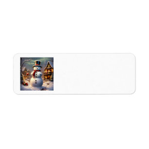 Christmas Snowman Address Labels